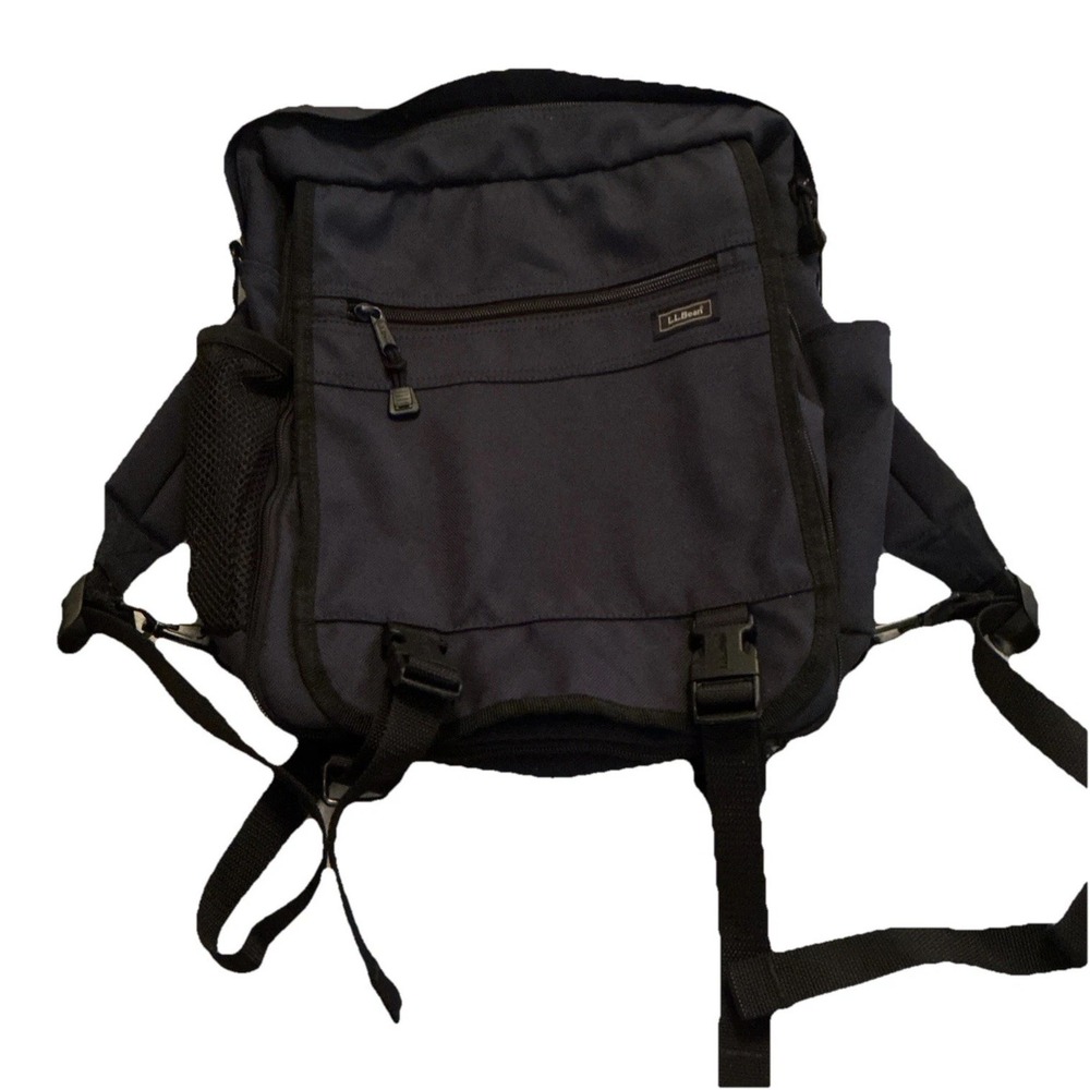 LL Bean  Navy Blue Backpack Daypack Commuter Bag Outdoor Hiking Travel Unisex